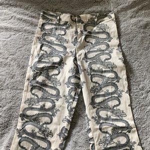 Motel Rocks Zoven Dragon Flared Pants